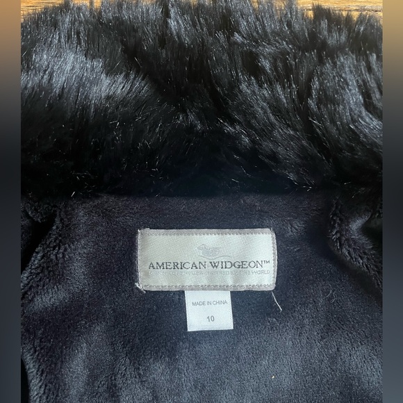 American Widgeon Black Size 10 Faux Fur Dress Coat - Picture 4 of 12